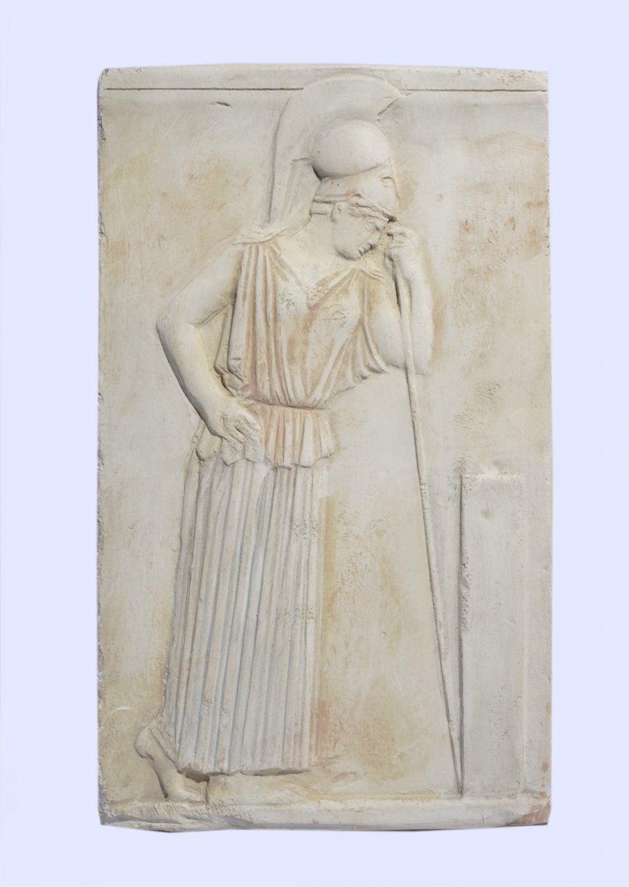 Greek large plaster relief sculpture of The Mourning Athena