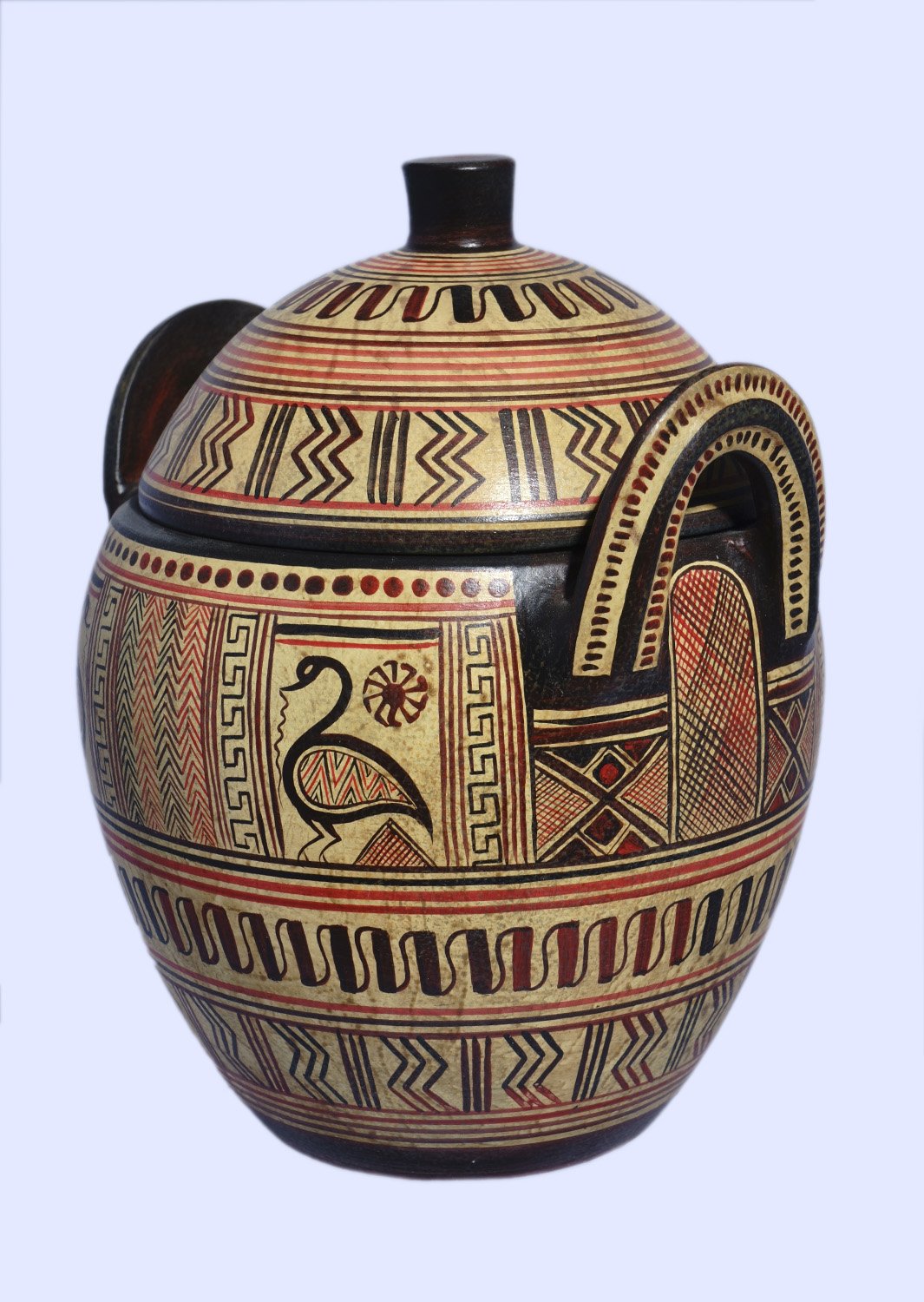 Boeotian pyxis with geometric decoration