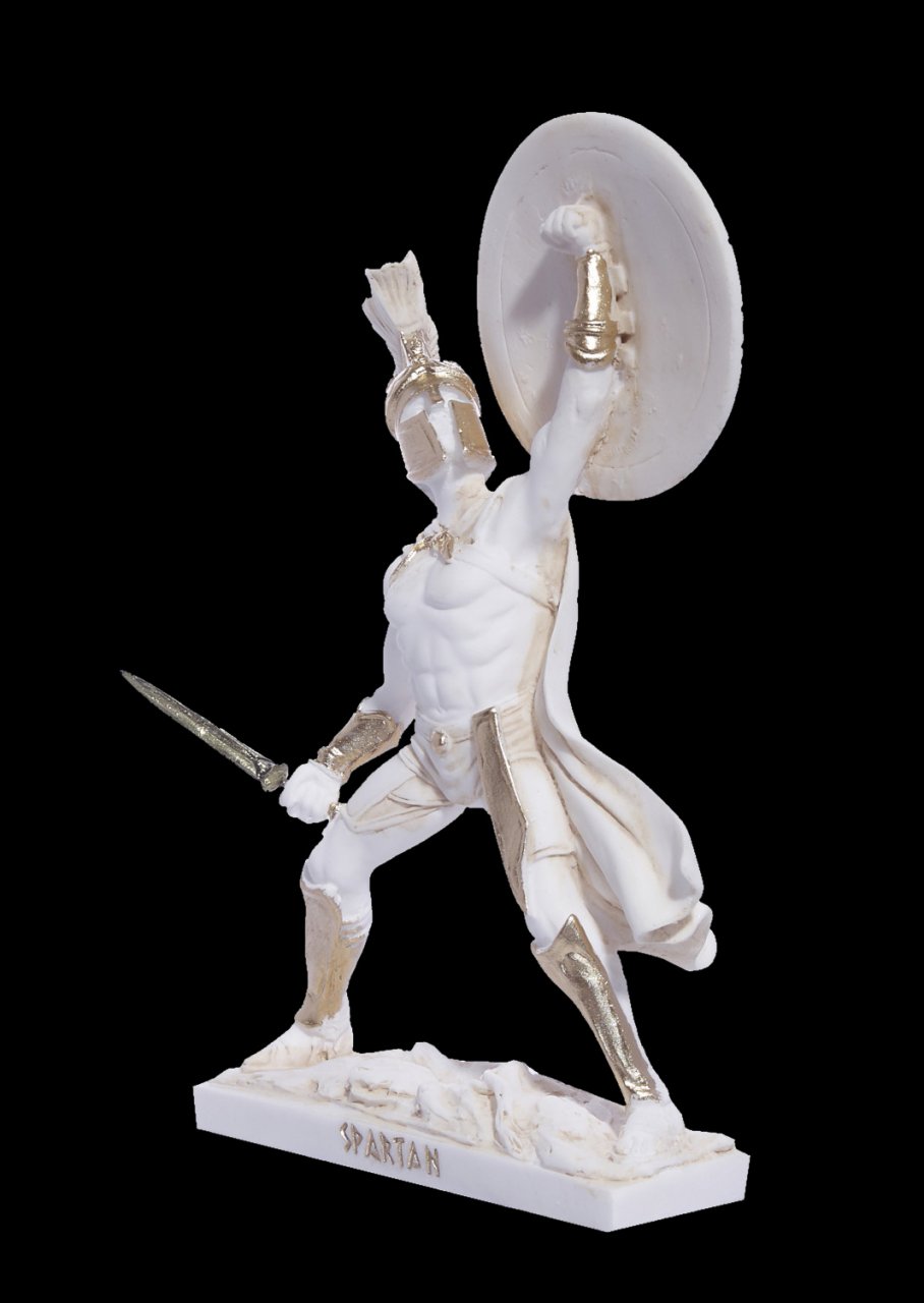 Spartan warrior greek alabaster statue