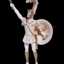 Achilles with his sword and shield, greek alabaster statue 1