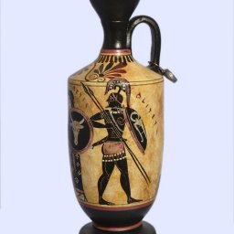 Archaic black-figure lekythos with Achilles and Thetis 2