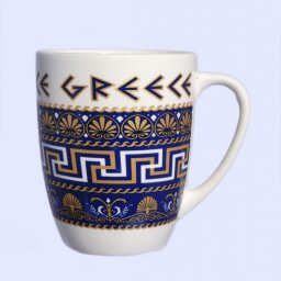 Porcelain mug with Meanders, the Greek key design 1