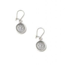 Thick Phaistos Disc silver drop - dangle earrings 1