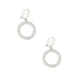 Dangle hoop earrings with greek key design - meander 1