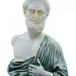 Hippocrates, greek alabaster statue with color 4