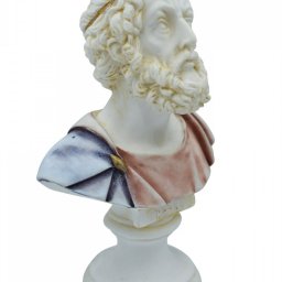 Homer alabaster bust statue with color 2