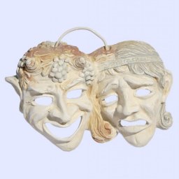 Comedy and drama greek plaster mask statue 1