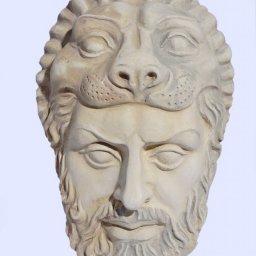 Hercules medium plaster greek mask 1