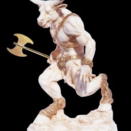 Minotaur with axe greek alabaster statue 1