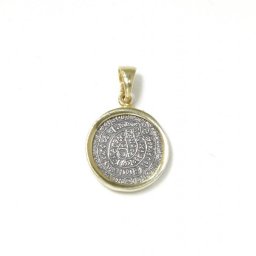 Thick Phaistos Disc gold plated - silver pendant 1