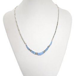 Blue opal silver necklace 3