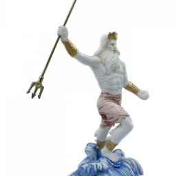 Greek alabaster statue of Poseidon with his trident 3