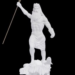 Poseidon with trident greek alabaster statue 1