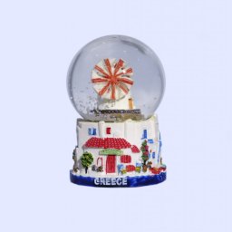 Small Mykonos Snowglobe - Blue base 1