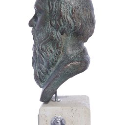 Socrates green greek plaster bust statue 2