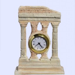 Plaster table clock with 4 doric columns 1