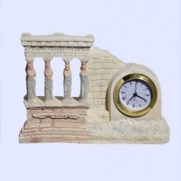 Small plaster table clock with Caryatids (Karyatides) 1