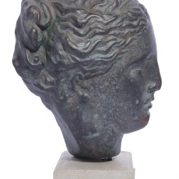 Hygieia (or Hygeia) green plaster bust statue 2